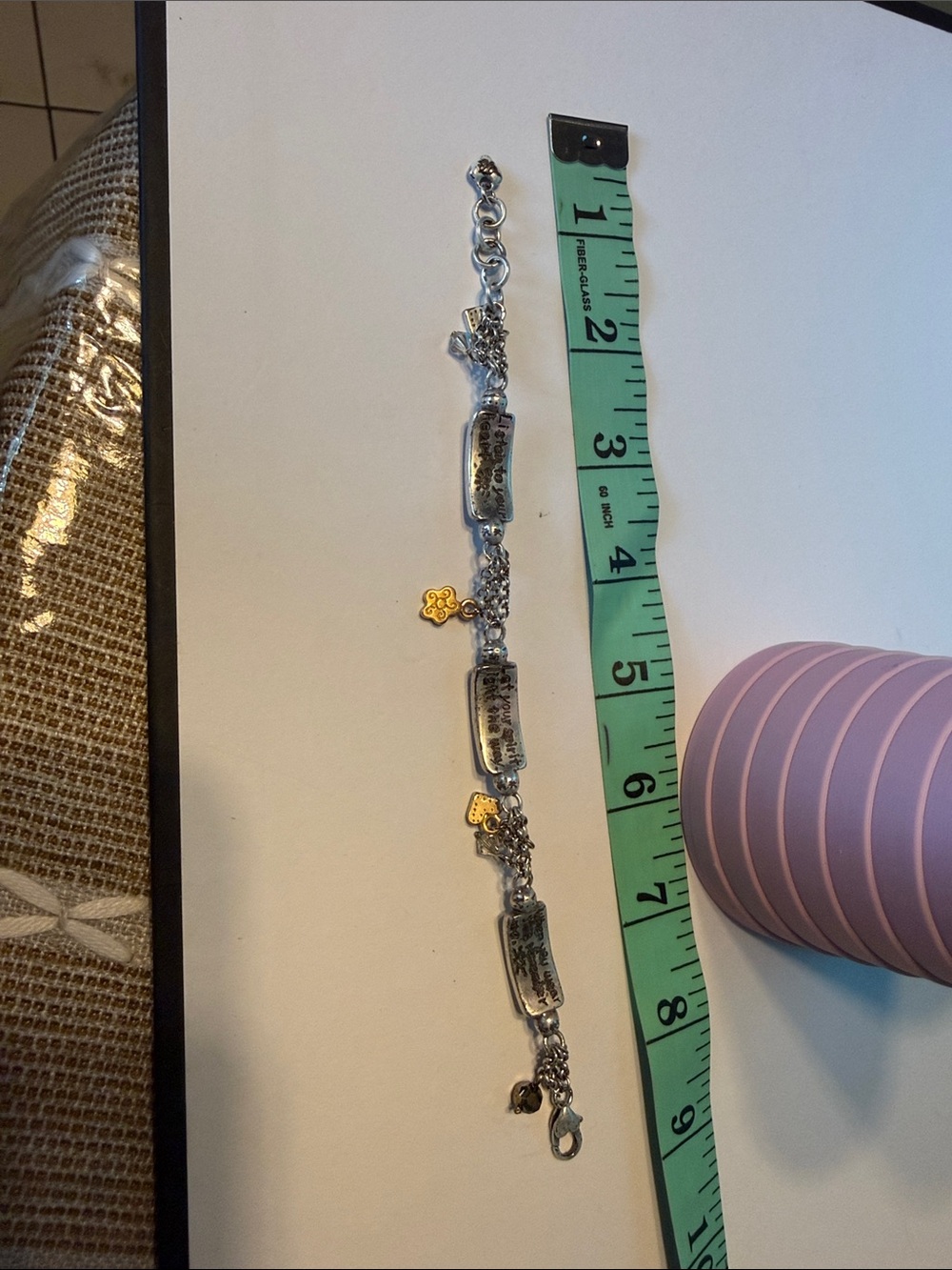Brighton Two-Tone Silver and Gold Charm ID Bracelet